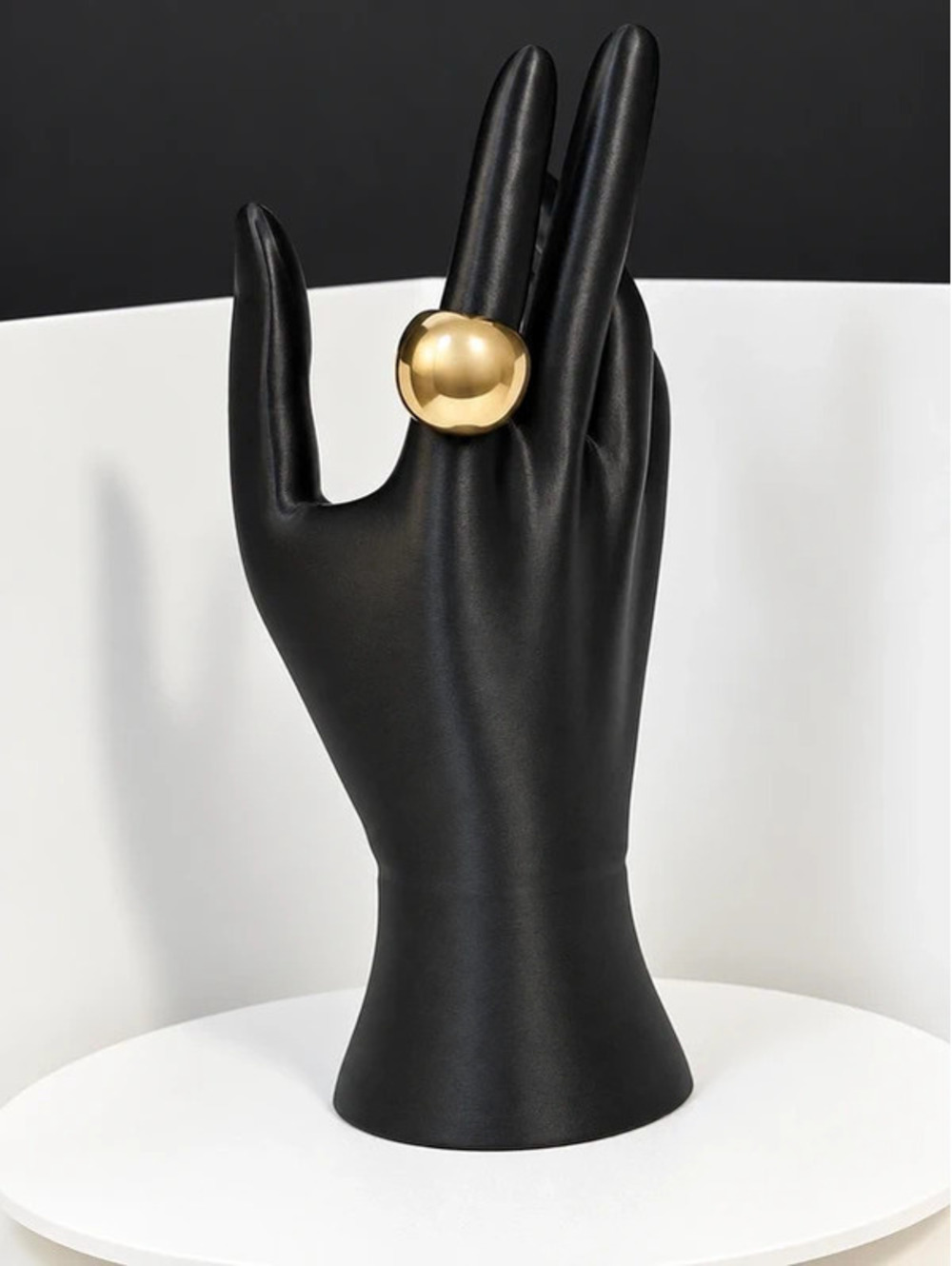 #860 Size 8 Chunky Gold Dome Ring – Gold Over Brass Statement Ring